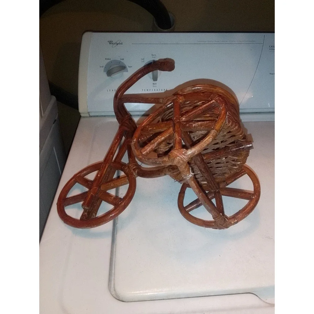 Boho VTG 1950's Bamboo Trycicle Flow Pot Holder 12